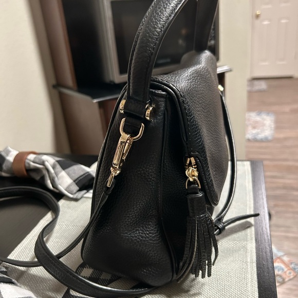 kate spade Chester Street Miri Black Pebbled Leather Shoulder Bag with Tassel - Picture 4 of 16